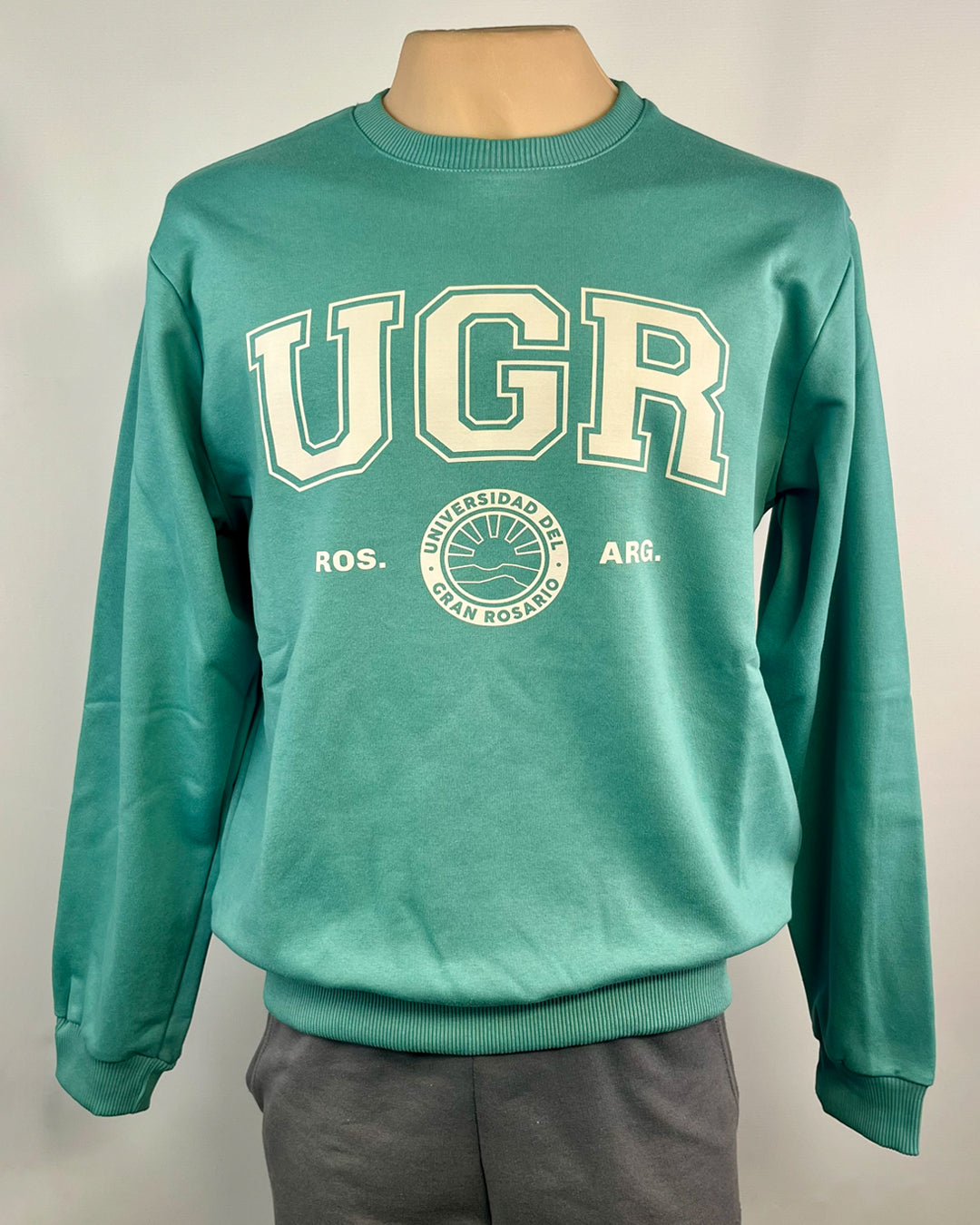 Buzo R sin capucha UNIV. ESCUDO - VERDE
