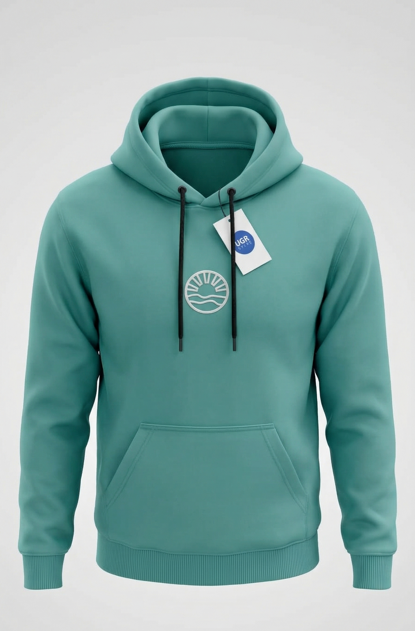 Buzo Canguro con capucha ESCUDO - VERDE CLARO