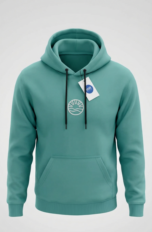 Buzo Canguro con capucha ESCUDO - VERDE CLARO